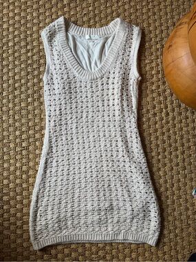 OGD Knit Mini Dress in Light Cream